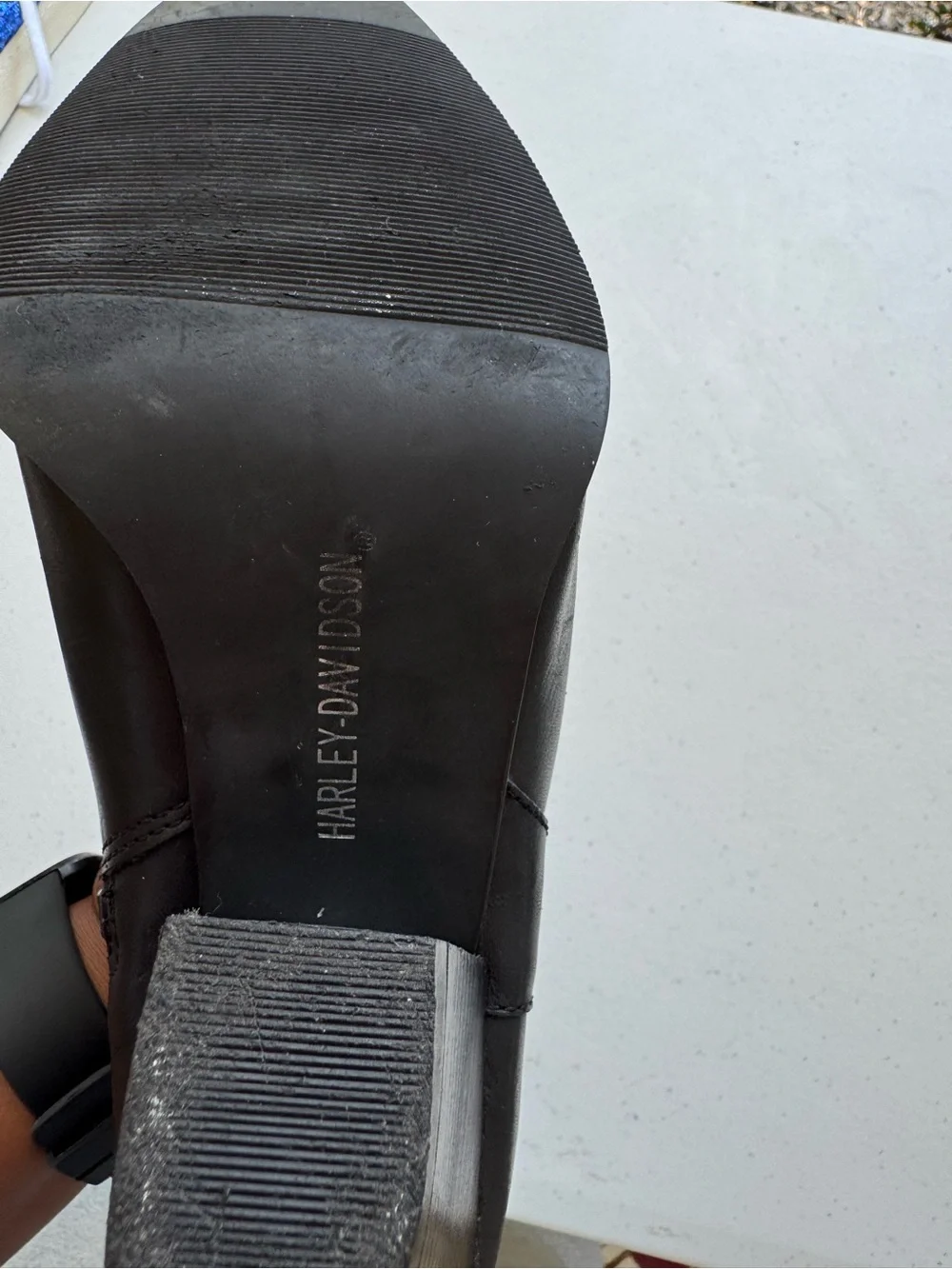 Harley-Davidson Black Studded Mid-Calf Block Heel Boots